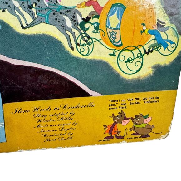 Walt Disney Cinderella Vintage Little Nipper Storybook Album RCA Victor 78 RPM - Picture 3 of 11